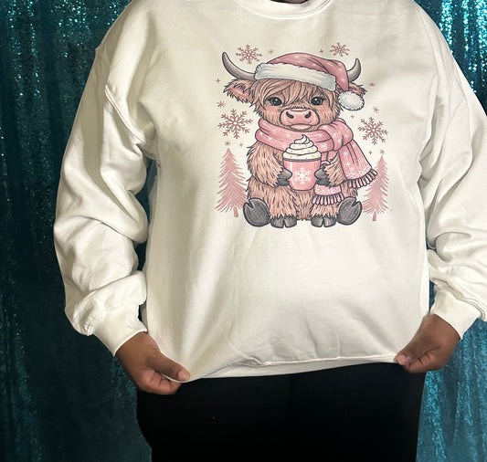 Cow with Christmas hat